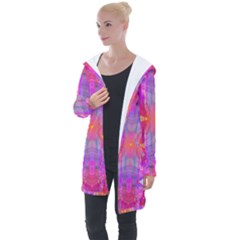 Pink Diamond Longline Hooded Cardigan by Thespacecampers