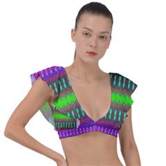 Alienate Me Plunge Frill Sleeve Bikini Top by Thespacecampers