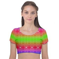 Angelic Pride Velvet Short Sleeve Crop Top  by Thespacecampers