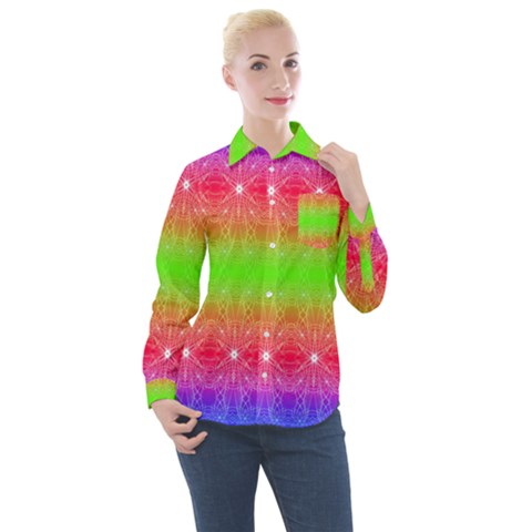 Angelic Pride Women s Long Sleeve Pocket Shirt by Thespacecampers