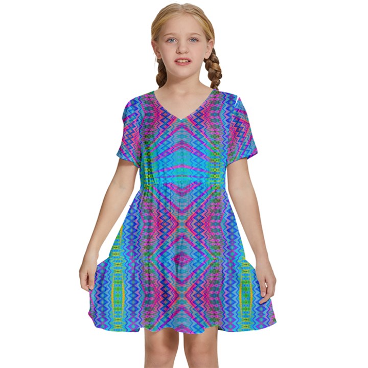 Beam Me Up Kids  Short Sleeve Tiered Mini Dress