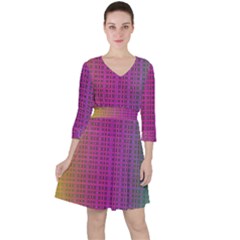 Bismuth Flow Quarter Sleeve Ruffle Waist Dress by Thespacecampers