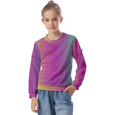 Bismuth Flow Kids  Long Sleeve Tee With Frill  by Thespacecampers