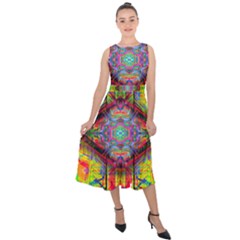 Blast Off Midi Tie-back Chiffon Dress by Thespacecampers