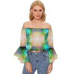 Blastamine Off Shoulder Flutter Bell Sleeve Top by Thespacecampers