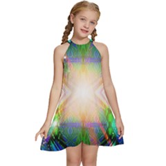 Blastamine Kids  Halter Collar Waist Tie Chiffon Dress by Thespacecampers