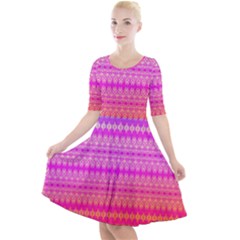 Daydreams Quarter Sleeve A-line Dress by Thespacecampers