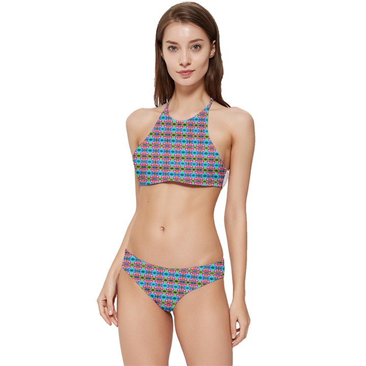 Dots On Dots Banded Triangle Bikini Set