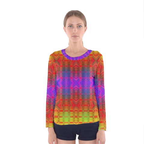 Electric Sunset Women s Long Sleeve Tee by Thespacecampers