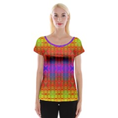 Electric Sunset Cap Sleeve Top by Thespacecampers