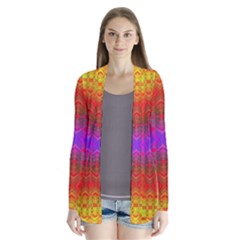 Electric Sunset Drape Collar Cardigan by Thespacecampers