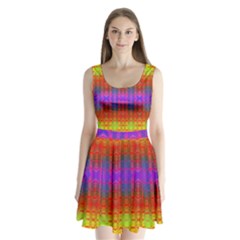 Electric Sunset Split Back Mini Dress  by Thespacecampers