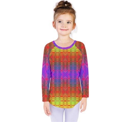 Electric Sunset Kids  Long Sleeve Tee by Thespacecampers