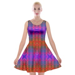 Electric Sunset Velvet Skater Dress by Thespacecampers