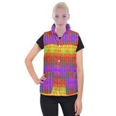 Electric Sunset Women s Button Up Vest by Thespacecampers