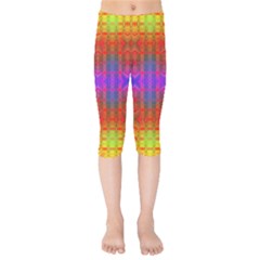 Electric Sunset Kids  Capri Leggings  by Thespacecampers