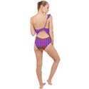 Electric Sunset Frilly One Shoulder Swimsuit View2