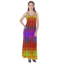 Electric Sunset Sleeveless Velour Maxi Dress by Thespacecampers