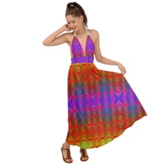 Electric Sunset Backless Maxi Beach Dress by Thespacecampers