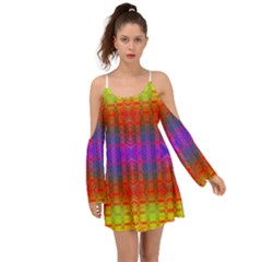 Electric Sunset Kimono Sleeves Boho Dress by Thespacecampers