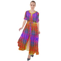 Electric Sunset Waist Tie Boho Maxi Dress by Thespacecampers