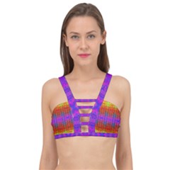 Electric Sunset Cage Up Bikini Top by Thespacecampers