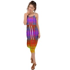 Electric Sunset Waist Tie Cover Up Chiffon Dress by Thespacecampers