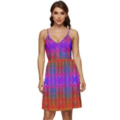 Electric Sunset V-neck Pocket Summer Dress  by Thespacecampers