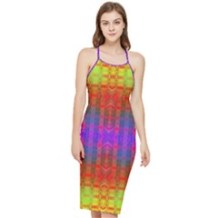 Electric Sunset Bodycon Cross Back Summer Dress by Thespacecampers