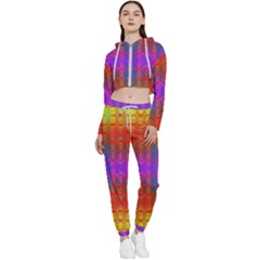 Electric Sunset Cropped Zip Up Lounge Set