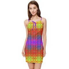 Electric Sunset Summer Tie Front Dress by Thespacecampers