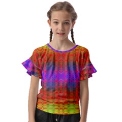 Electric Sunset Kids  Cut Out Flutter Sleeves by Thespacecampers