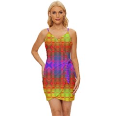 Electric Sunset Wrap Tie Front Dress by Thespacecampers