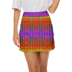 Electric Sunset Mini Front Wrap Skirt