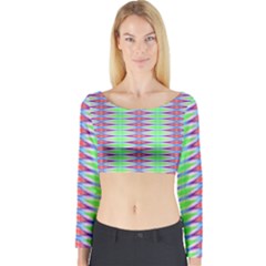 Electro Stripe Long Sleeve Crop Top by Thespacecampers