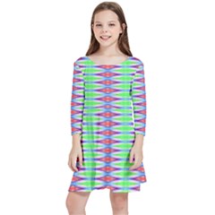 Electro Stripe Kids  Quarter Sleeve Skater Dress