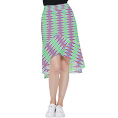 Electro Stripe Frill Hi Low Chiffon Skirt by Thespacecampers