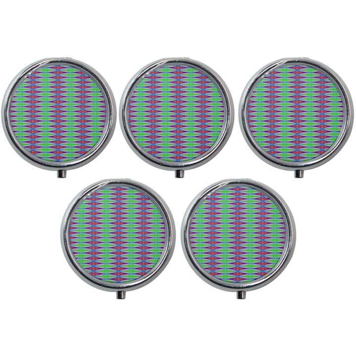 Electro Stripe Mini Round Pill Box (Pack of 5)