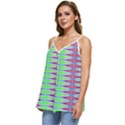 Electro Stripe Casual Spaghetti Strap Chiffon Top View2