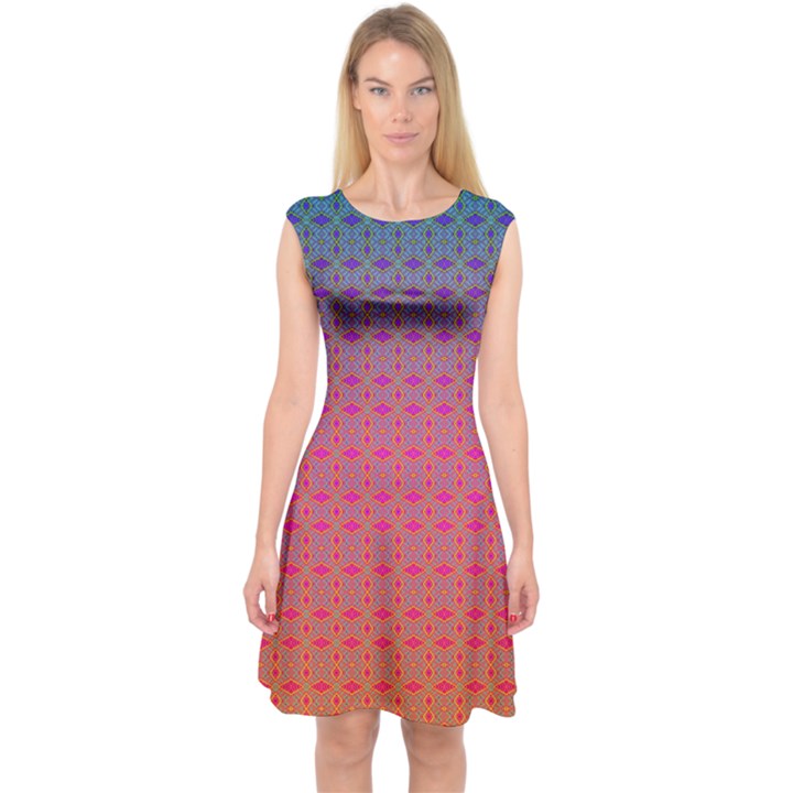 Energetic Flow Capsleeve Midi Dress