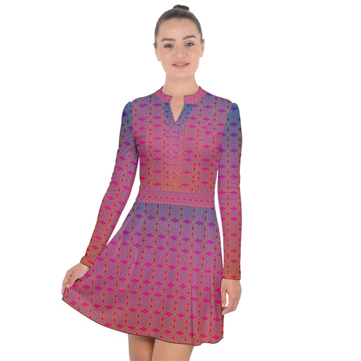 Energetic Flow Long Sleeve Panel Dress