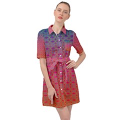 Energetic Flow Belted Shirt Dress by Thespacecampers