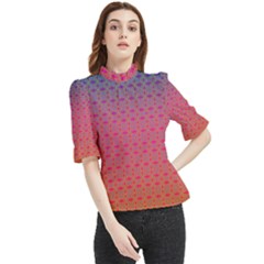 Energetic Flow Frill Neck Blouse