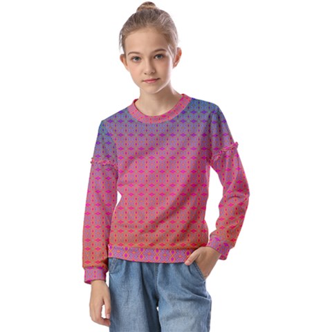 Energetic Flow Kids  Long Sleeve Tee With Frill  by Thespacecampers