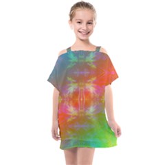 Faded Consciousness Kids  One Piece Chiffon Dress by Thespacecampers