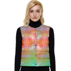 Faded Consciousness Women s Short Button Up Puffer Vest by Thespacecampers