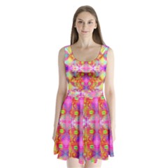 Fractaling Split Back Mini Dress 