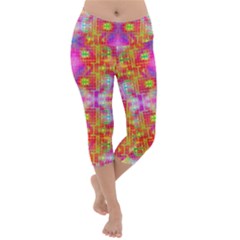 Fractaling Lightweight Velour Capri Yoga Leggings by Thespacecampers