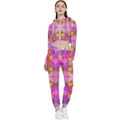 Fractaling Cropped Zip Up Lounge Set by Thespacecampers