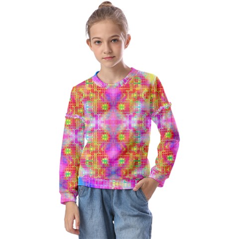 Fractaling Kids  Long Sleeve Tee With Frill  by Thespacecampers